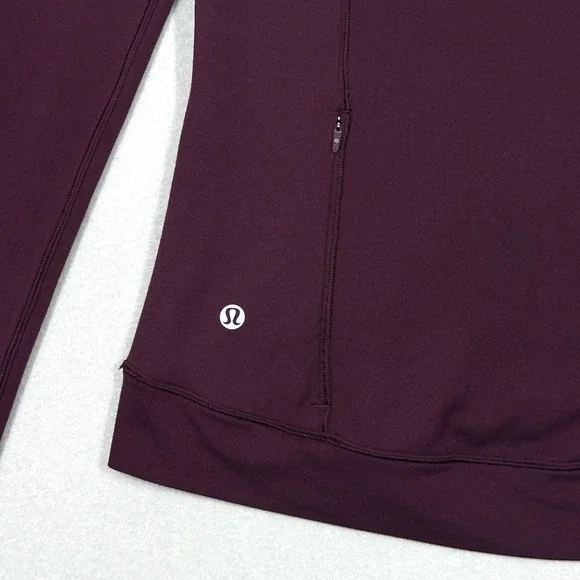 Lululemon Top Womens 6‎ Outrun the Elements 1/2 Zip Rulu Fabric Burgundy Running - Picture 8 of 10